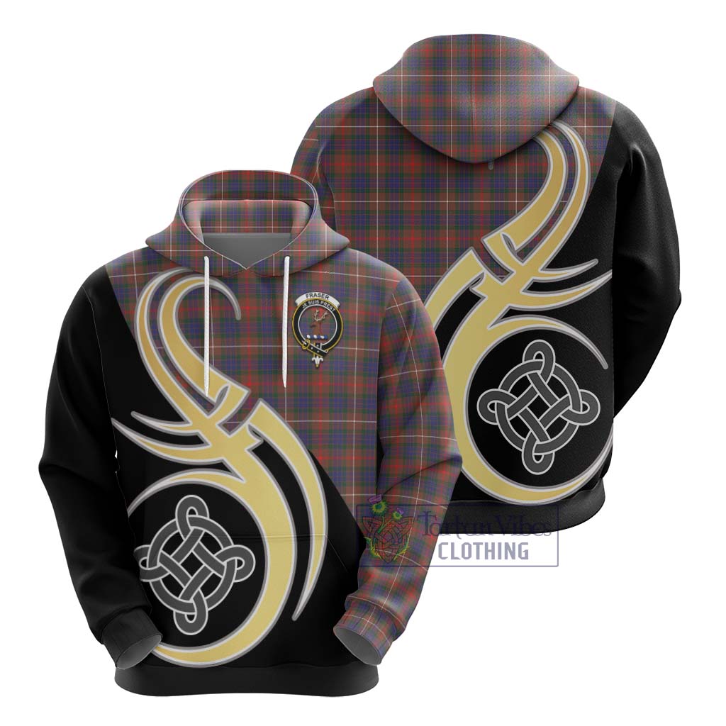 Fraser Hunting Modern Tartan Hoodie with Family Crest and Celtic Symbol Style - Tartan Vibes Clothing