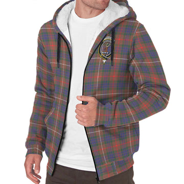 Fraser Hunting Modern Tartan Sherpa Hoodie with Family Crest