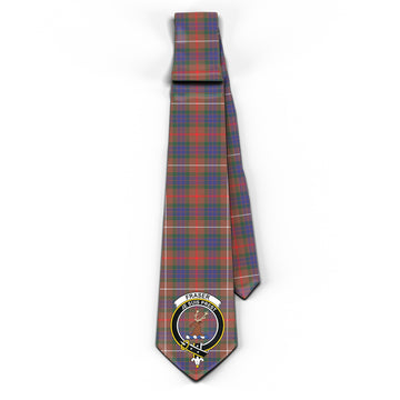 Fraser Hunting Modern Tartan Classic Necktie with Family Crest