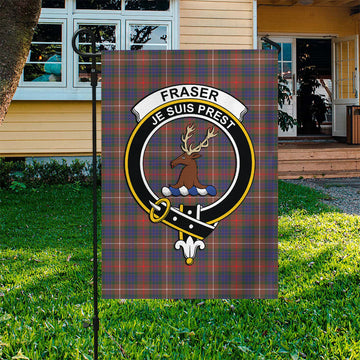 Fraser Hunting Modern Tartan Flag with Family Crest