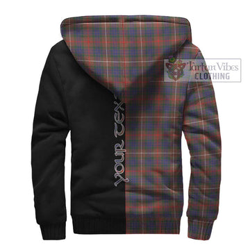 Fraser Hunting Modern Tartan Sherpa Hoodie with Family Crest and Half Of Me Style