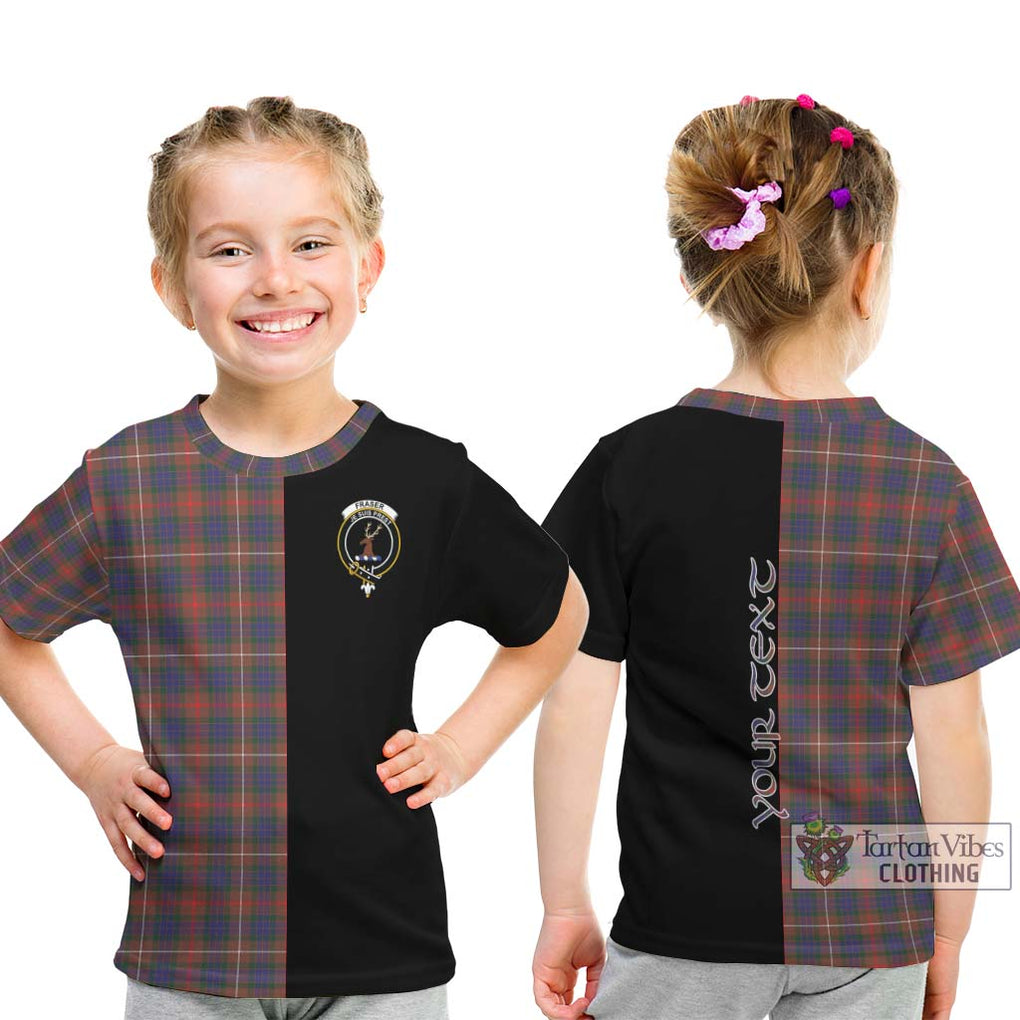 Fraser Hunting Modern Tartan Kid T-Shirt with Family Crest and Half Of Me Style - Tartanvibesclothing Shop