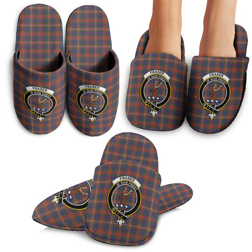 Fraser Hunting Modern Tartan Home Slippers with Family Crest