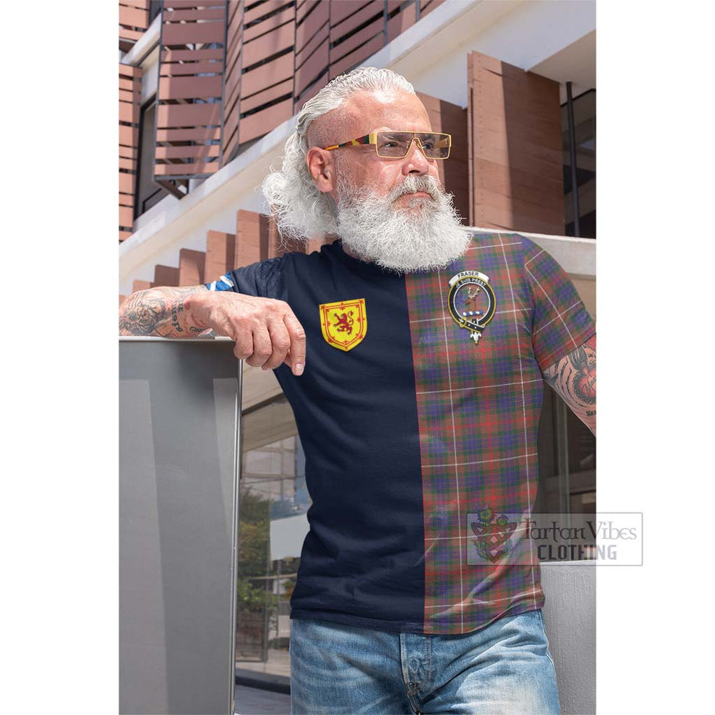 Tartan Vibes Clothing Fraser Hunting Modern Tartan Cotton T-shirt with Scottish Lion Royal Arm Half Style