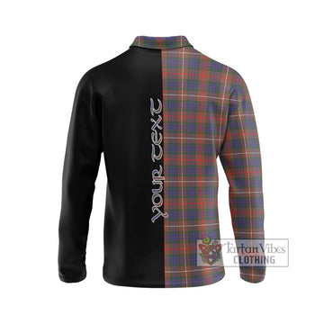 Fraser Hunting Modern Tartan Long Sleeve Polo Shirt with Family Crest and Half Of Me Style