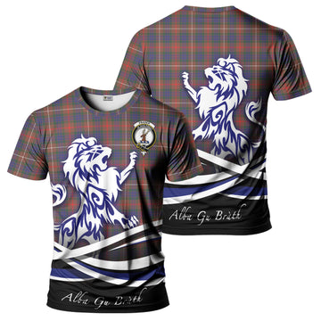 Fraser Hunting Modern Tartan T-Shirt with Alba Gu Brath Regal Lion Emblem