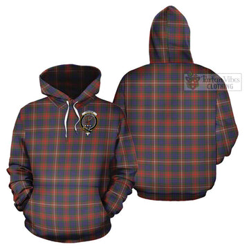 Fraser Hunting Modern Tartan Cotton Hoodie with Family Crest