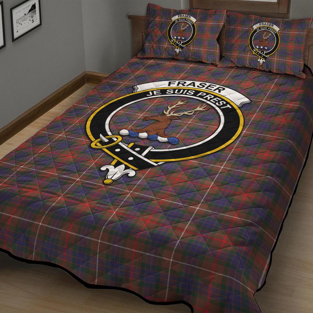 Fraser Hunting Modern Tartan Quilt Bed Set with Family Crest - Tartanvibesclothing