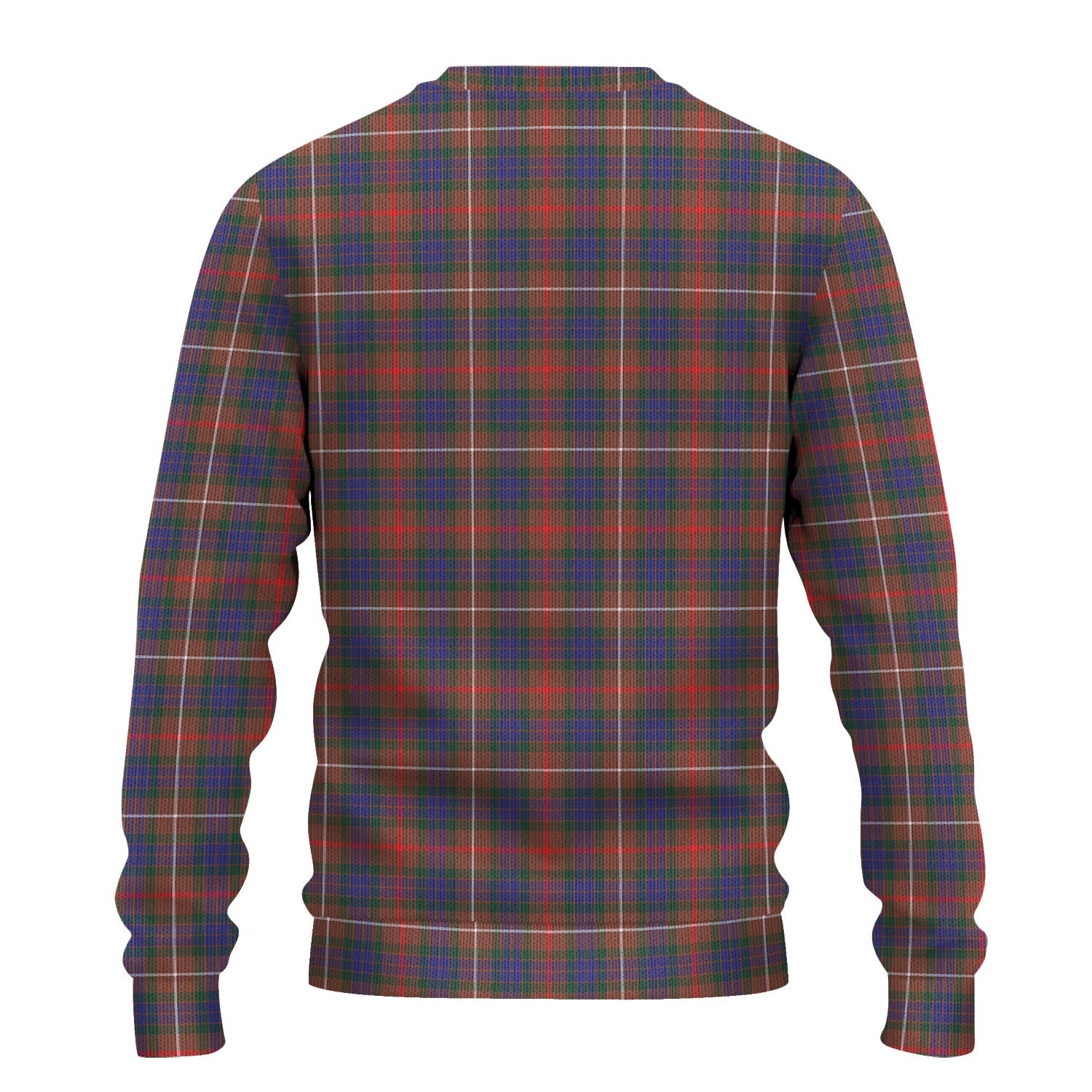 Fraser Hunting Modern Tartan Knitted Sweater with Family Crest - Tartanvibesclothing