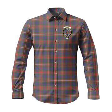 Fraser Hunting Modern Tartan Long Sleeve Button Up Shirt with Family Crest