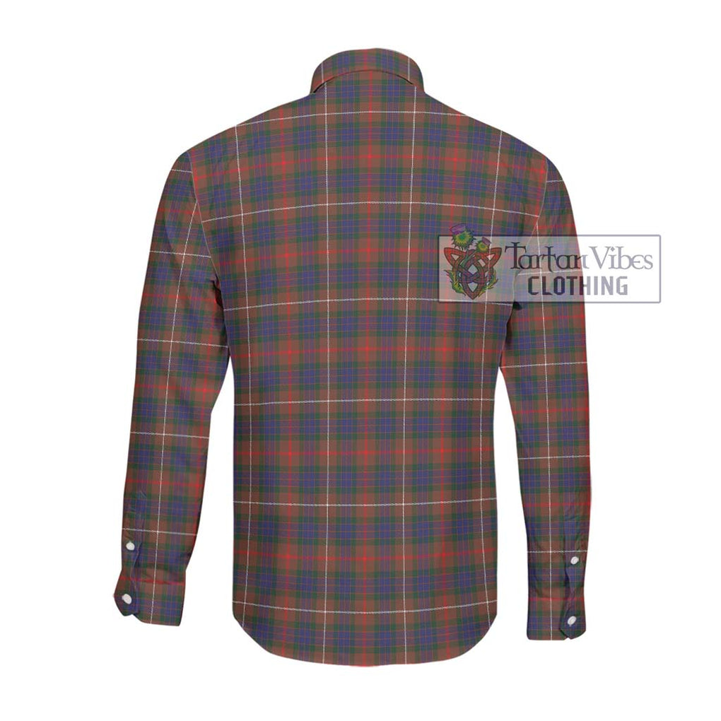 Fraser Hunting Modern Tartan Long Sleeve Button Shirt with Family Crest DNA In Me Style - Tartanvibesclothing Shop