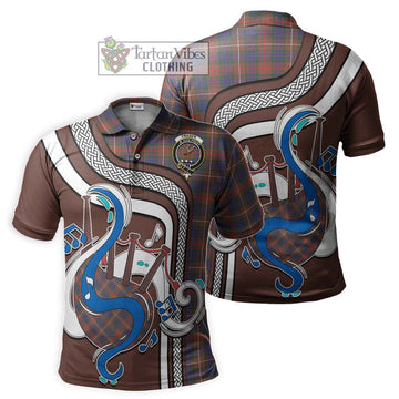 Fraser Hunting Modern Tartan Polo Shirt with Epic Bagpipe Style