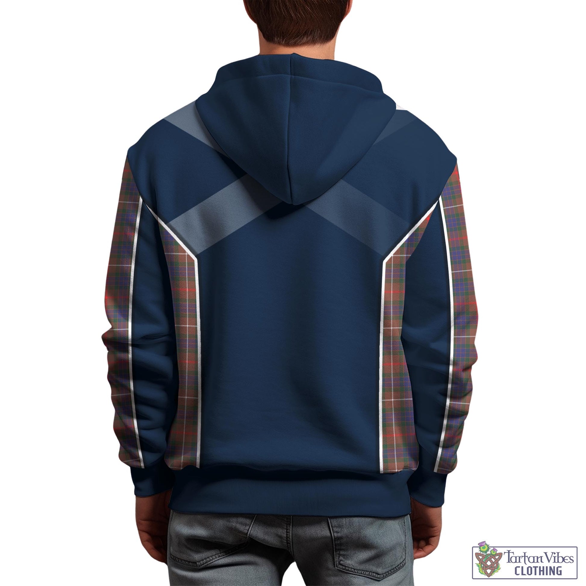 Tartan Vibes Clothing Fraser Hunting Modern Tartan Hoodie with Family Crest and Lion Rampant Vibes Sport Style