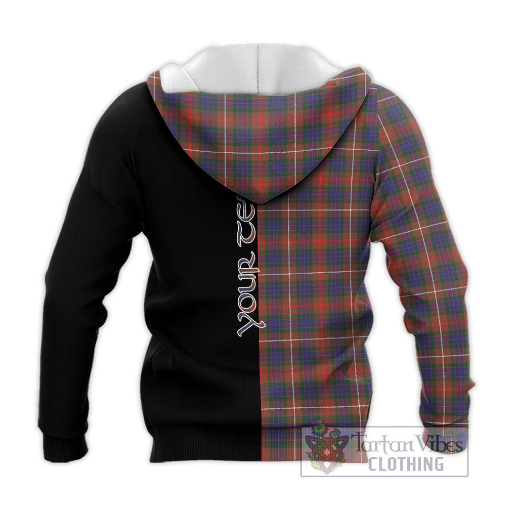 Fraser Hunting Modern Tartan Knitted Hoodie with Family Crest and Half Of Me Style - Tartanvibesclothing Shop