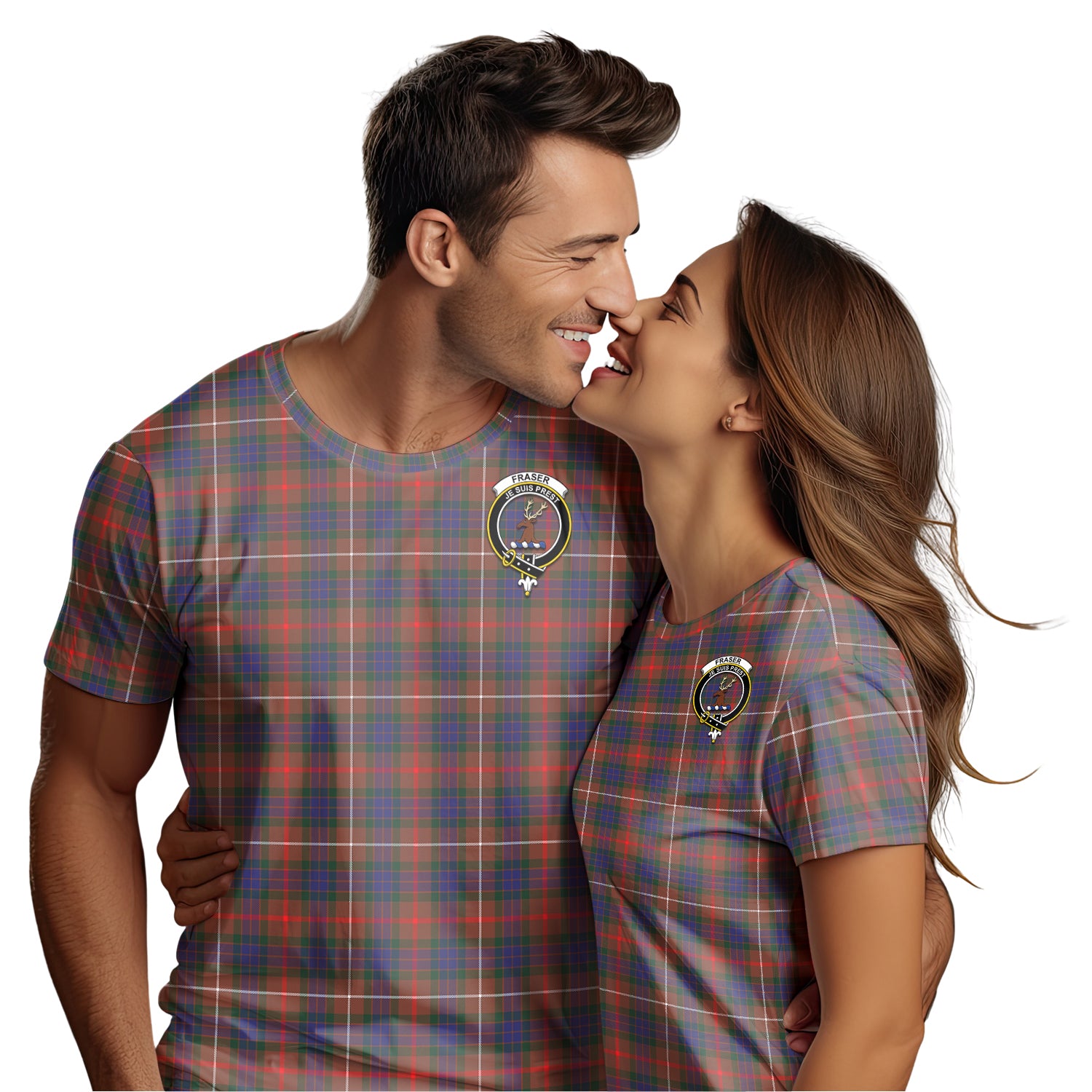 Fraser Hunting Modern Tartan T-Shirt with Family Crest - Tartan Vibes Clothing