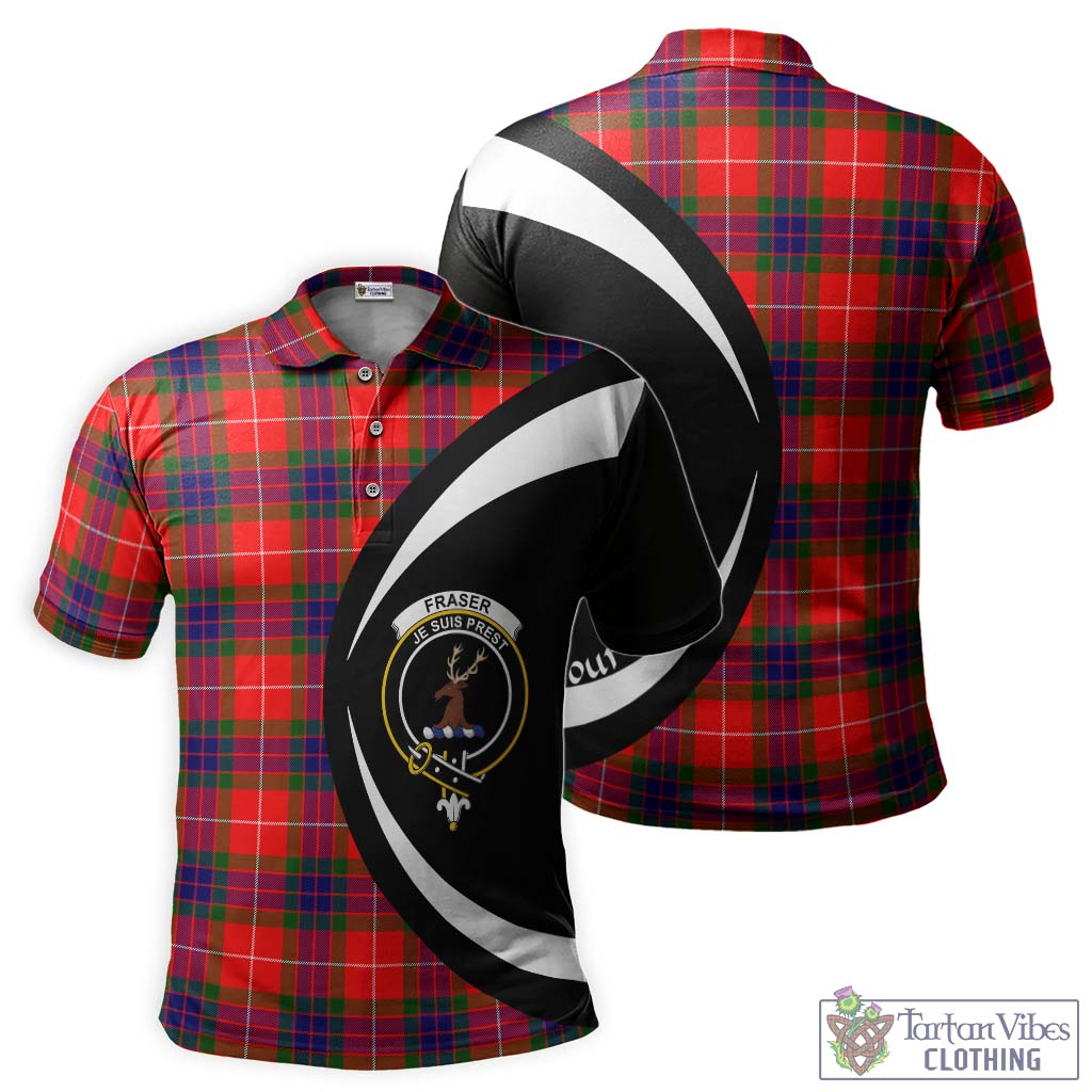 Fraser Modern Tartan Men's Polo Shirt with Family Crest Circle Style Kid - Tartan Vibes Clothing