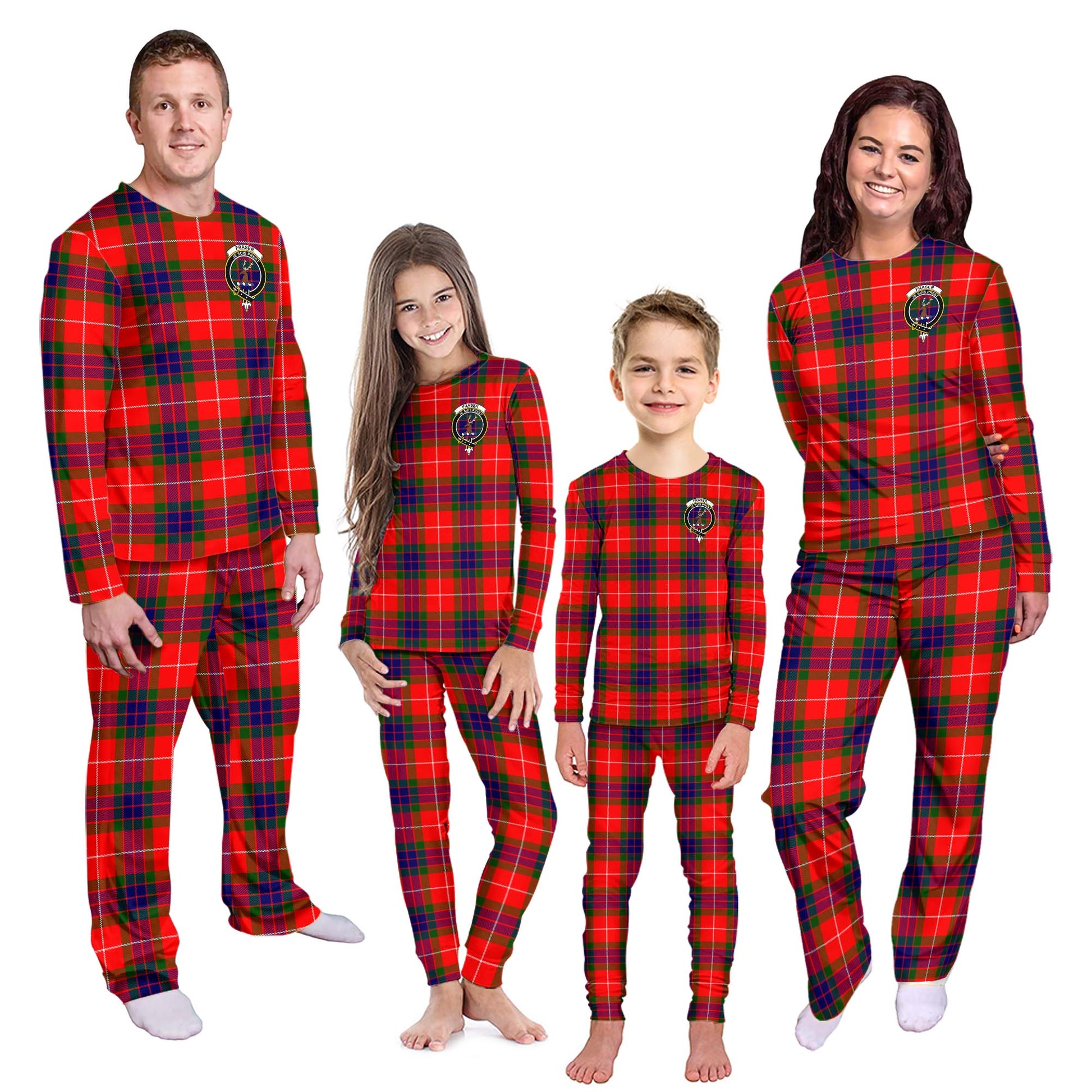 Fraser Modern Tartan Pajamas Family Set with Family Crest Kid - Tartan Vibes Clothing