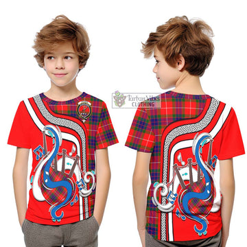 Fraser Modern Tartan Kid T-Shirt with Epic Bagpipe Style