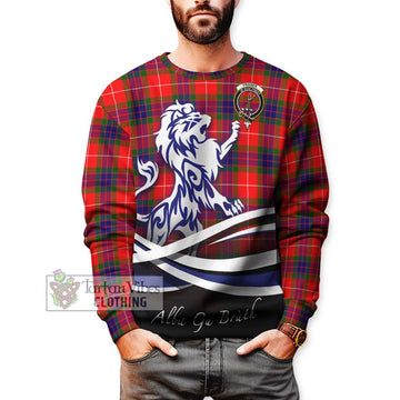 Fraser Modern Tartan Sweatshirt with Alba Gu Brath Regal Lion Emblem