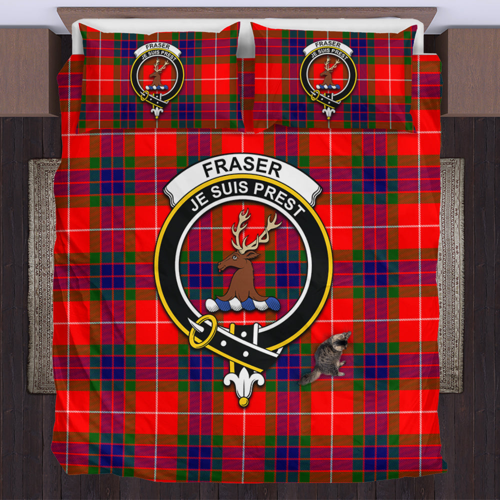 Fraser Modern Tartan Bedding Set with Family Crest US Bedding Set - Tartan Vibes Clothing