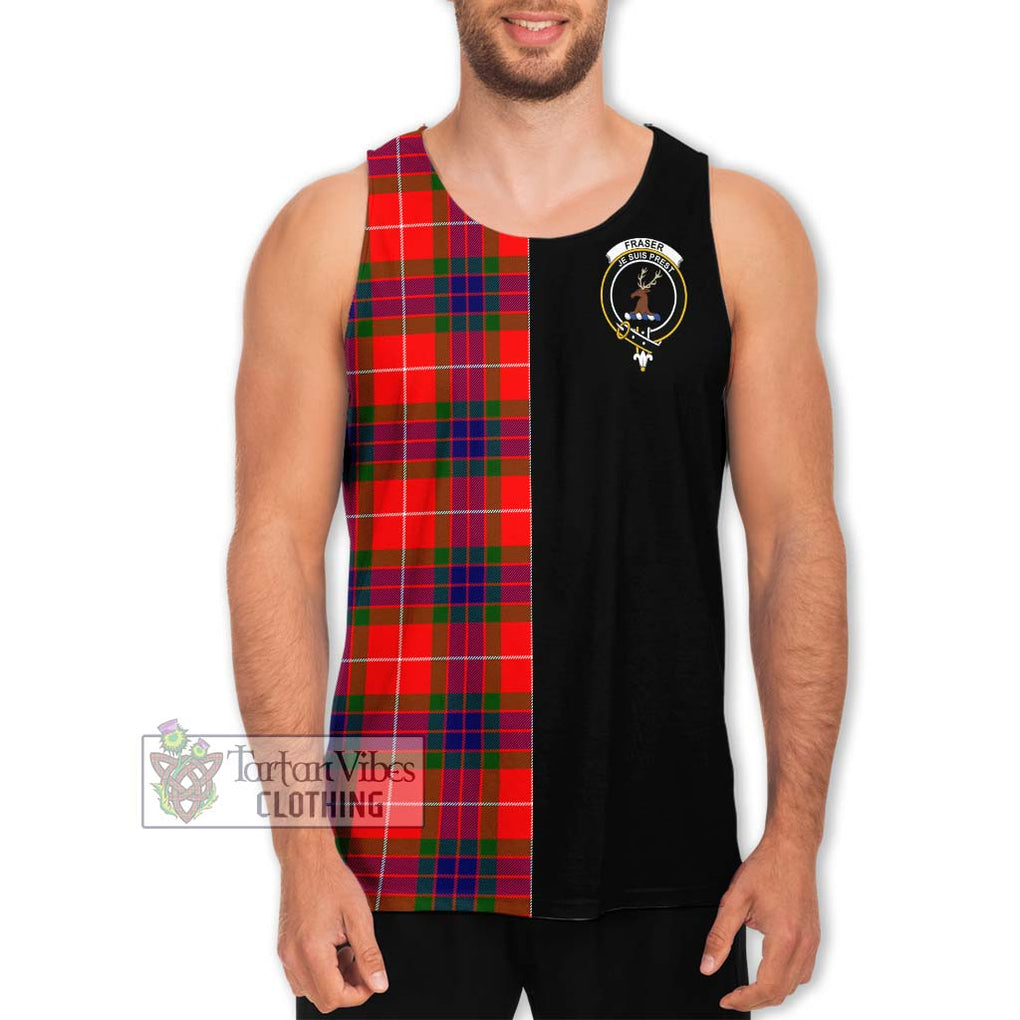 Fraser Modern Tartan Men's Tank Top with Family Crest and Half Of Me Style Men - Tartanvibesclothing Shop