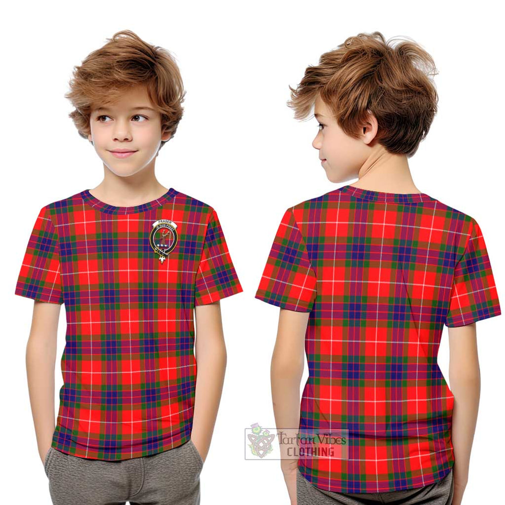 Fraser Modern Tartan Kid T-Shirt with Family Crest Youth XL Size14 - Tartanvibesclothing Shop