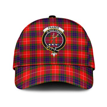 Fraser Modern Tartan Classic Cap with Family Crest