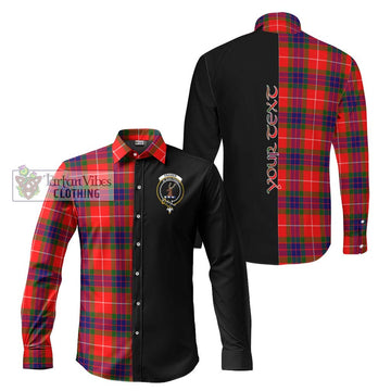 Fraser Modern Tartan Long Sleeve Button Shirt with Family Crest and Half Of Me Style