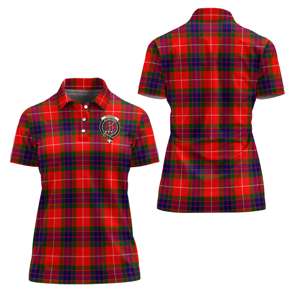 Fraser Modern Tartan Polo Shirt with Family Crest For Women Women - Tartan Vibes Clothing