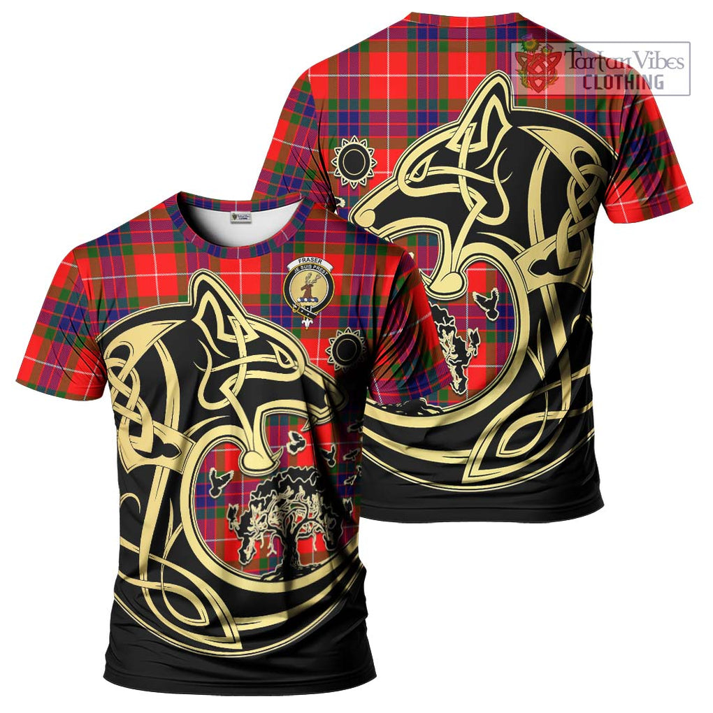 Fraser Modern Tartan T-Shirt with Family Crest Celtic Wolf Style Kid's Shirt - Tartan Vibes Clothing