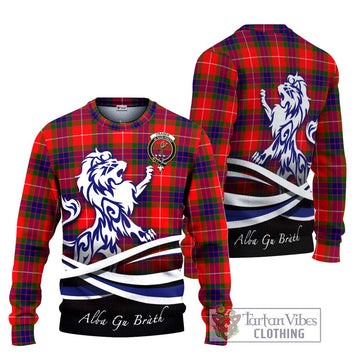 Fraser Modern Tartan Ugly Sweater with Alba Gu Brath Regal Lion Emblem