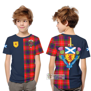 Fraser Modern Tartan Kid T-Shirt Alba with Scottish Lion Royal Arm Half Style