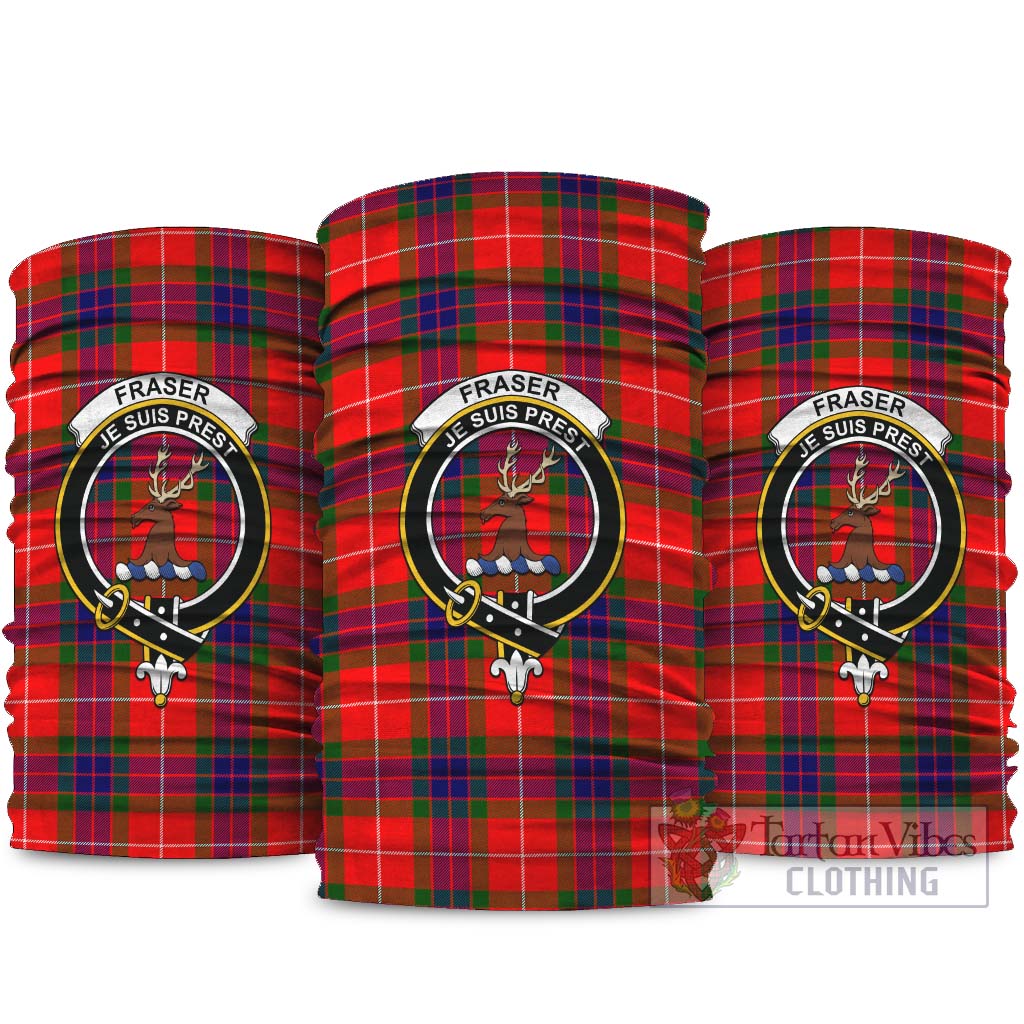 Fraser Modern Tartan Neck Gaiters, Tartan Bandanas, Tartan Head Band with Family Crest