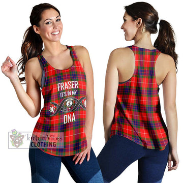 Fraser Modern Tartan Women's Racerback Tanks with Family Crest DNA In Me Style