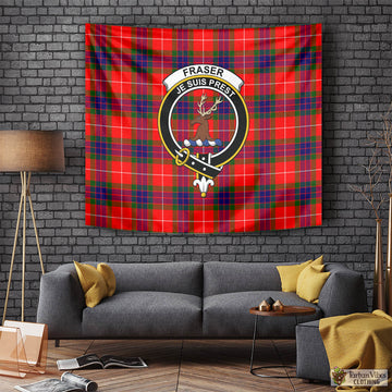 Fraser Modern Tartan Tapestry Wall Hanging and Home Decor for Room with Family Crest