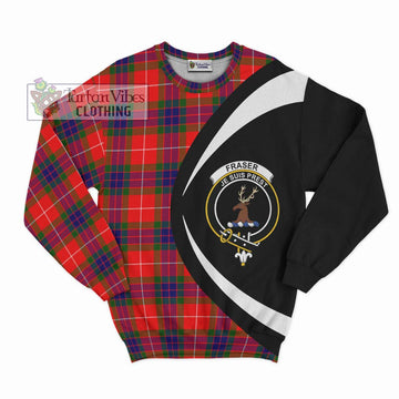 Fraser Modern Tartan Sweatshirt with Family Crest Circle Style