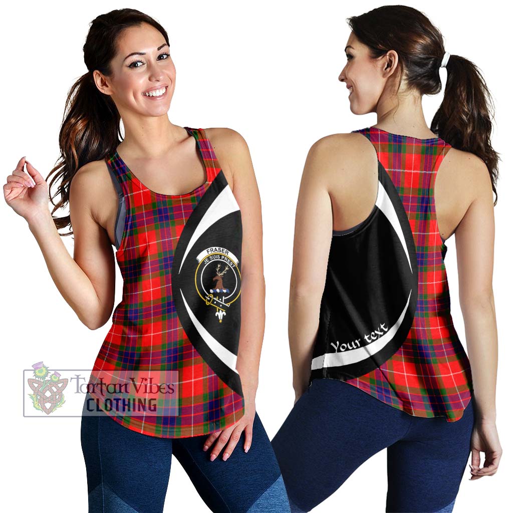 Fraser Modern Tartan Women's Racerback Tanks with Family Crest Circle Style 4XL - Tartan Vibes Clothing