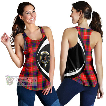 Fraser Modern Tartan Women's Racerback Tanks with Family Crest Circle Style