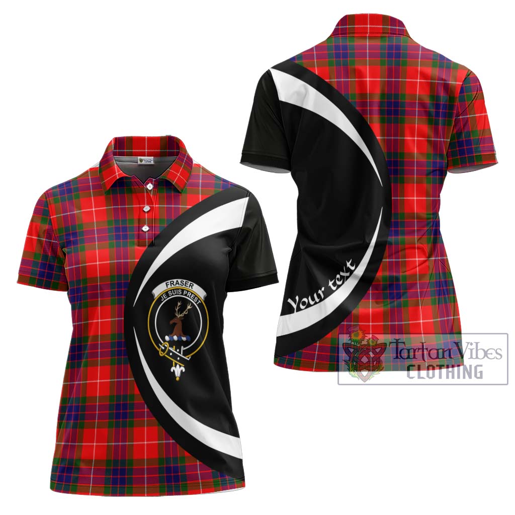 Fraser Modern Tartan Women's Polo Shirt with Family Crest Circle Style Women - Tartan Vibes Clothing