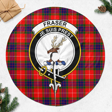 Fraser Modern Tartan Christmas Tree Skirt with Family Crest