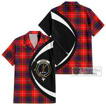 Fraser Modern Tartan Short Sleeve Button Up with Family Crest Circle Style