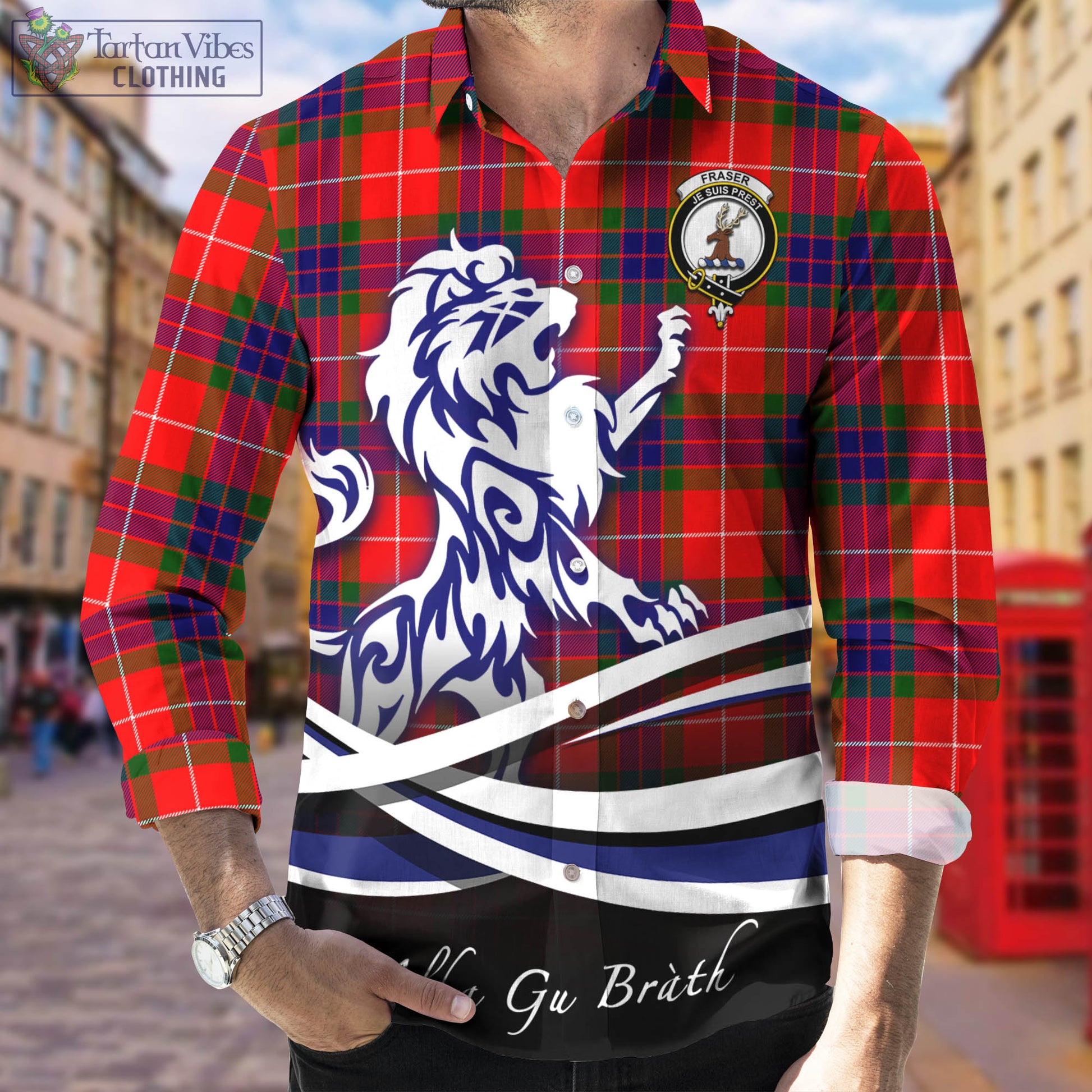 fraser-modern-tartan-long-sleeve-button-up-shirt-with-alba-gu-brath-regal-lion-emblem