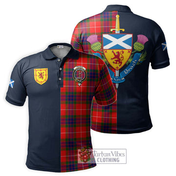 Fraser Modern Tartan Polo Shirt Alba with Scottish Lion Royal Arm Half Style