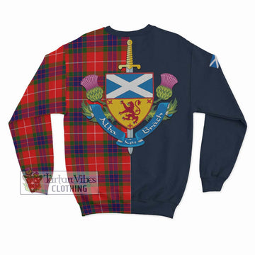 Fraser Modern Tartan Sweatshirt Alba with Scottish Lion Royal Arm Half Style