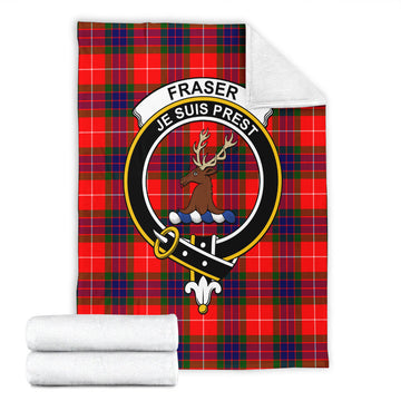 Fraser Modern Tartan Blanket with Family Crest