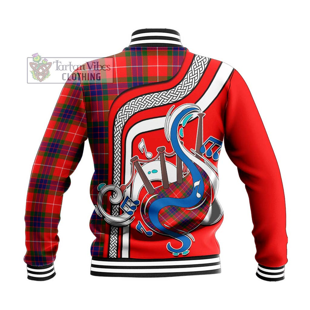 Tartan Vibes Clothing Fraser Modern Tartan Baseball Jacket with Epic Bagpipe Style