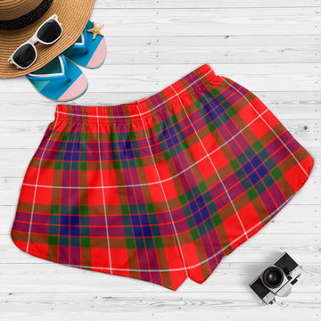 Fraser Modern Tartan Womens Shorts with Family Crest