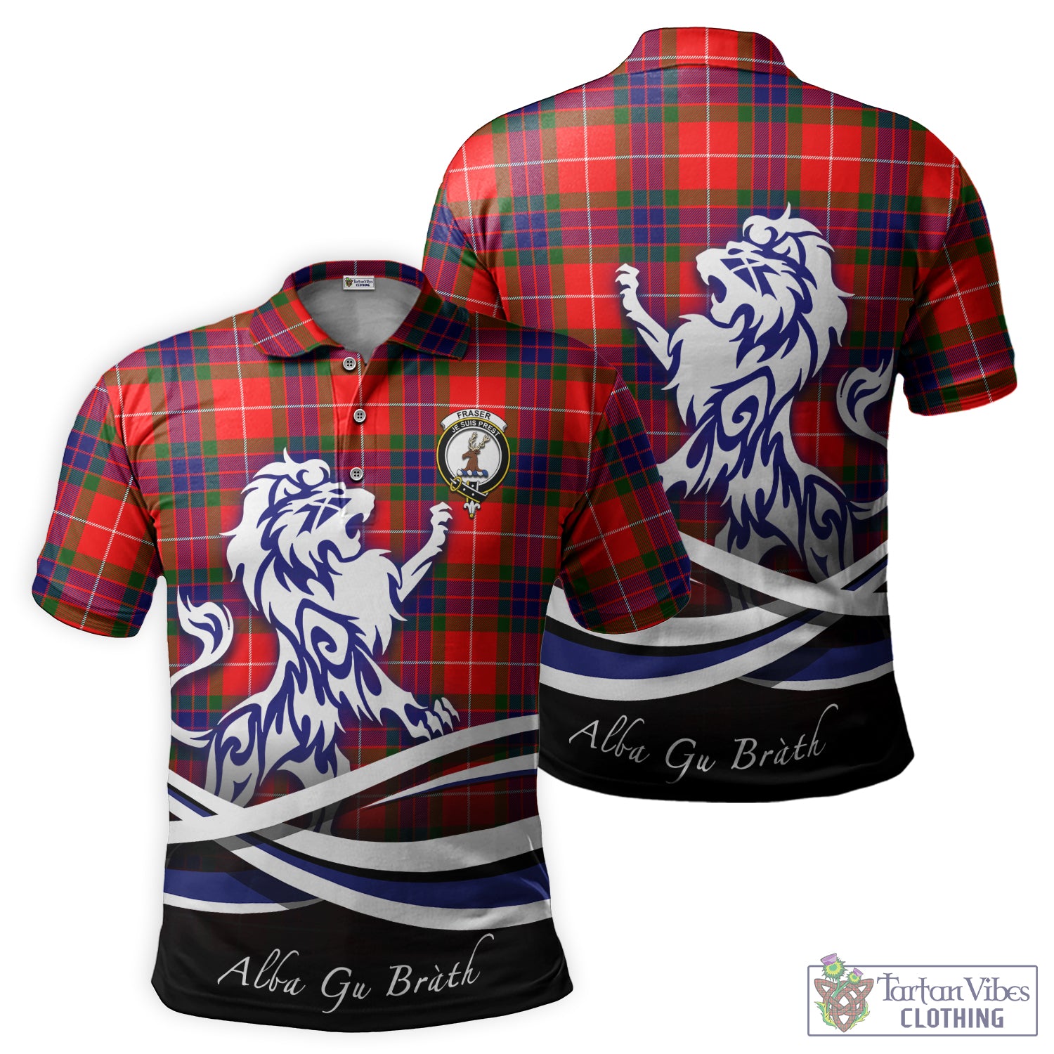 fraser-modern-tartan-polo-shirt-with-alba-gu-brath-regal-lion-emblem