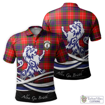 Fraser Modern Tartan Polo Shirt with Alba Gu Brath Regal Lion Emblem