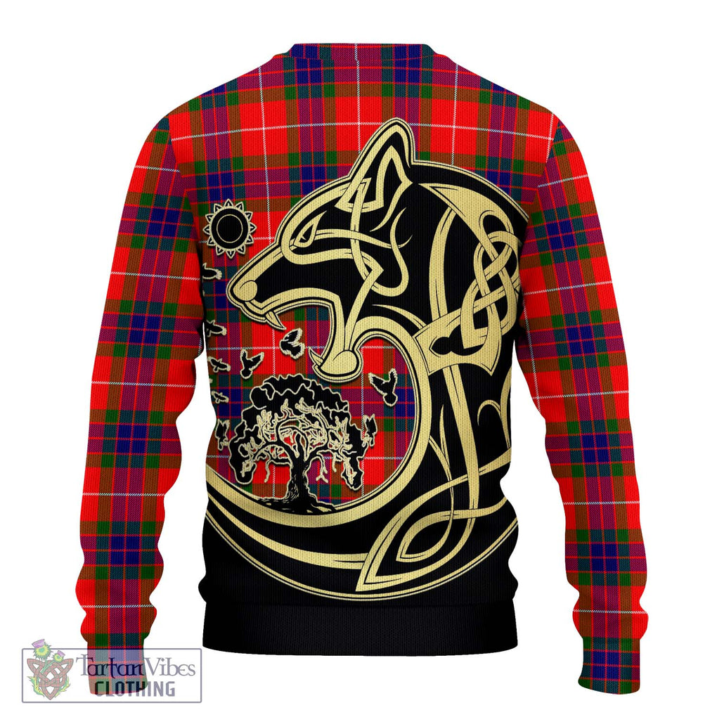 Fraser Modern Tartan Knitted Sweater with Family Crest Celtic Wolf Style - Tartan Vibes Clothing